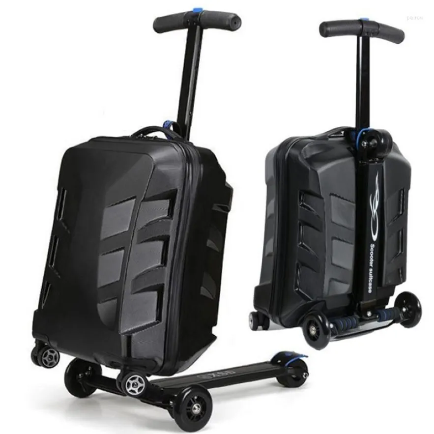 Suitcases 21 Inch Carry On Luggage Trolley Kids Sit Scooter Travel Suitcase Lazy Case3513