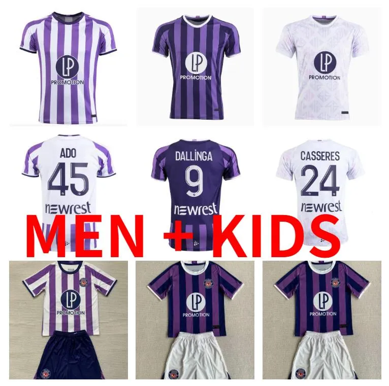 23 24 Jerseys de football Toulouse Cissoko Dallinga Nicolaisen Casseres Maillot de Foot 2023 2024 Men de football Shirts Aboukhlhl Rouault Ado onaiw Uniforms Men Kids