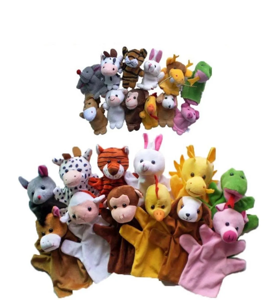 12PcsLot Funny Hand Puppets For Kids Plush Hand Puppets For Chinese Zodiac Style Cartoon Hand Puppets Large Size 1034 V21588812