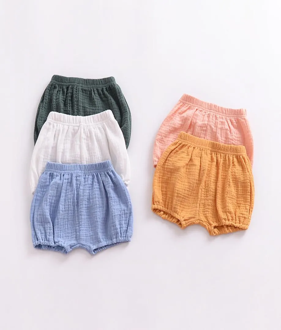 Newborn Baby Bread Pants Kids Girl Boy Short Pants Children Knickers Solid Cotton Linen Elastic Waist 387 J24786469