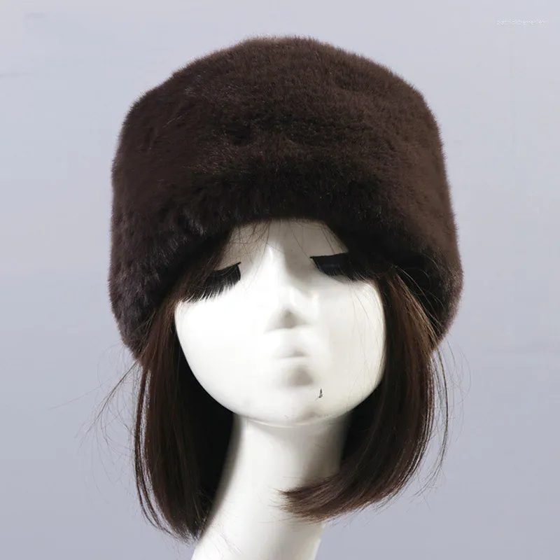 Bérets 1 pièces femmes fausse fourrure plat rond haut casquette homme court peluche couleur unie blanc simple confortable automne hiver épais chapeau chaud