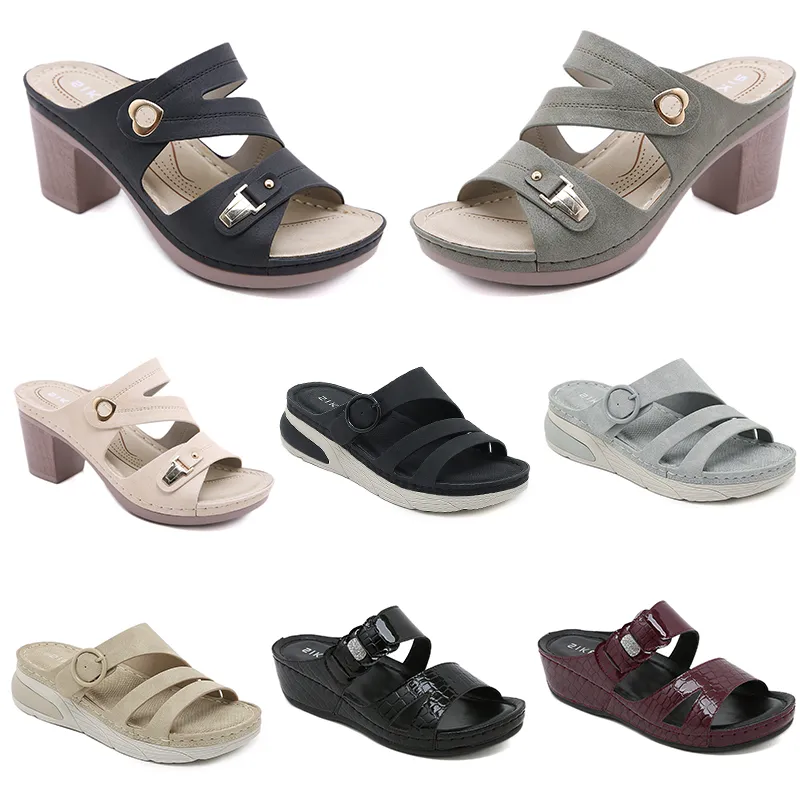 2024 scarpe da donna estive Sandali tacchi bassi Superficie in mesh Tempo libero Mamma Nero bianco rosso verde taglia grande 36-42 O6-1 GAI