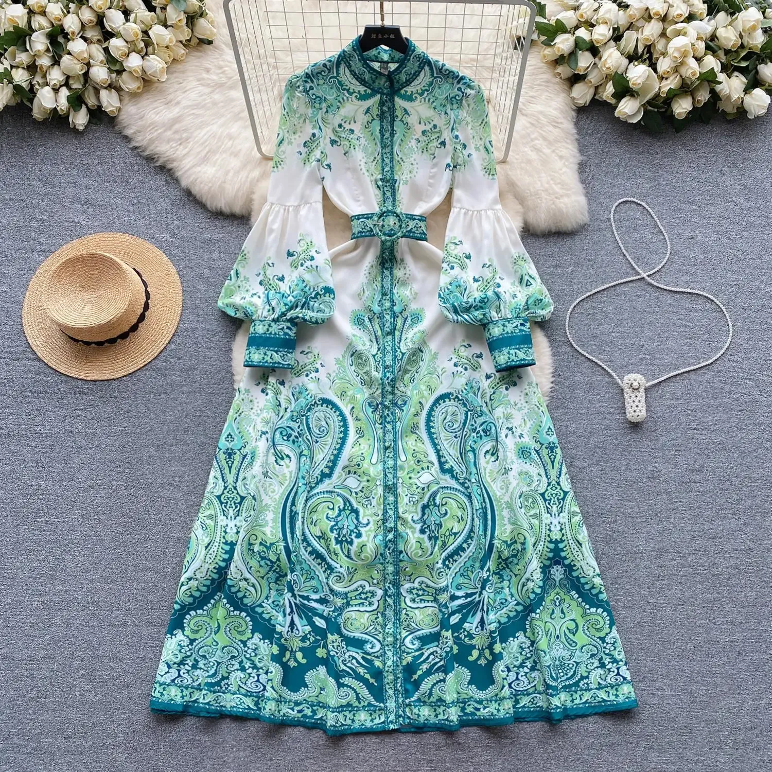 Casual Dresses Fashion Holiday Flower Long Dress Women