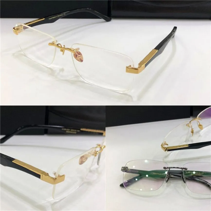 Lunettes de prescription à la mode THE ARTIS I, monture sans monture, grandes jambes, verres optiques, lentille claire, style business simple pour hommes 255L