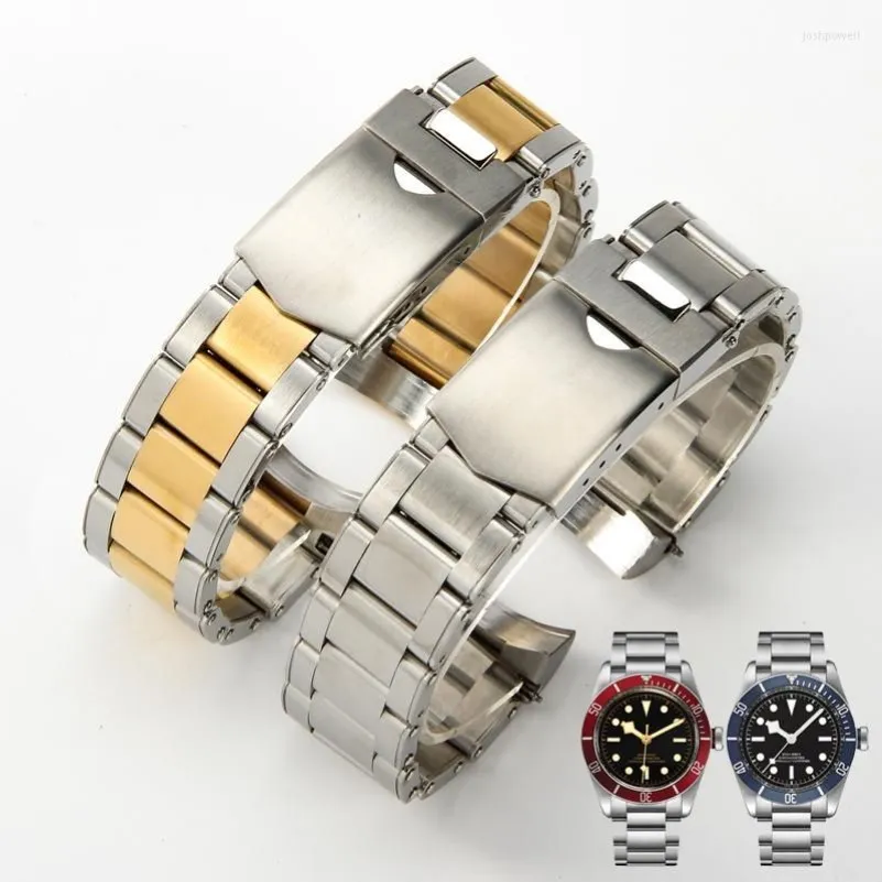 Horlogebanden massief stalen band voor Black Bay 79230 79730 Eritage Chrono Band Arc Interface Armband 22mm224k