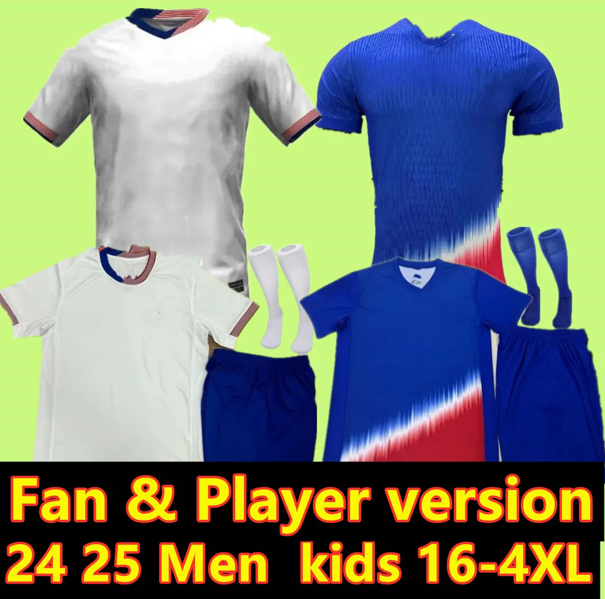 24 25 USWNT USAS Soccer Jersey Football Shirts 4 Stars Kids Kits USMNT 23 24 Maillot de Foot Men concacaf Gold Cup 2024 Women's World McKennie Smith Morgan