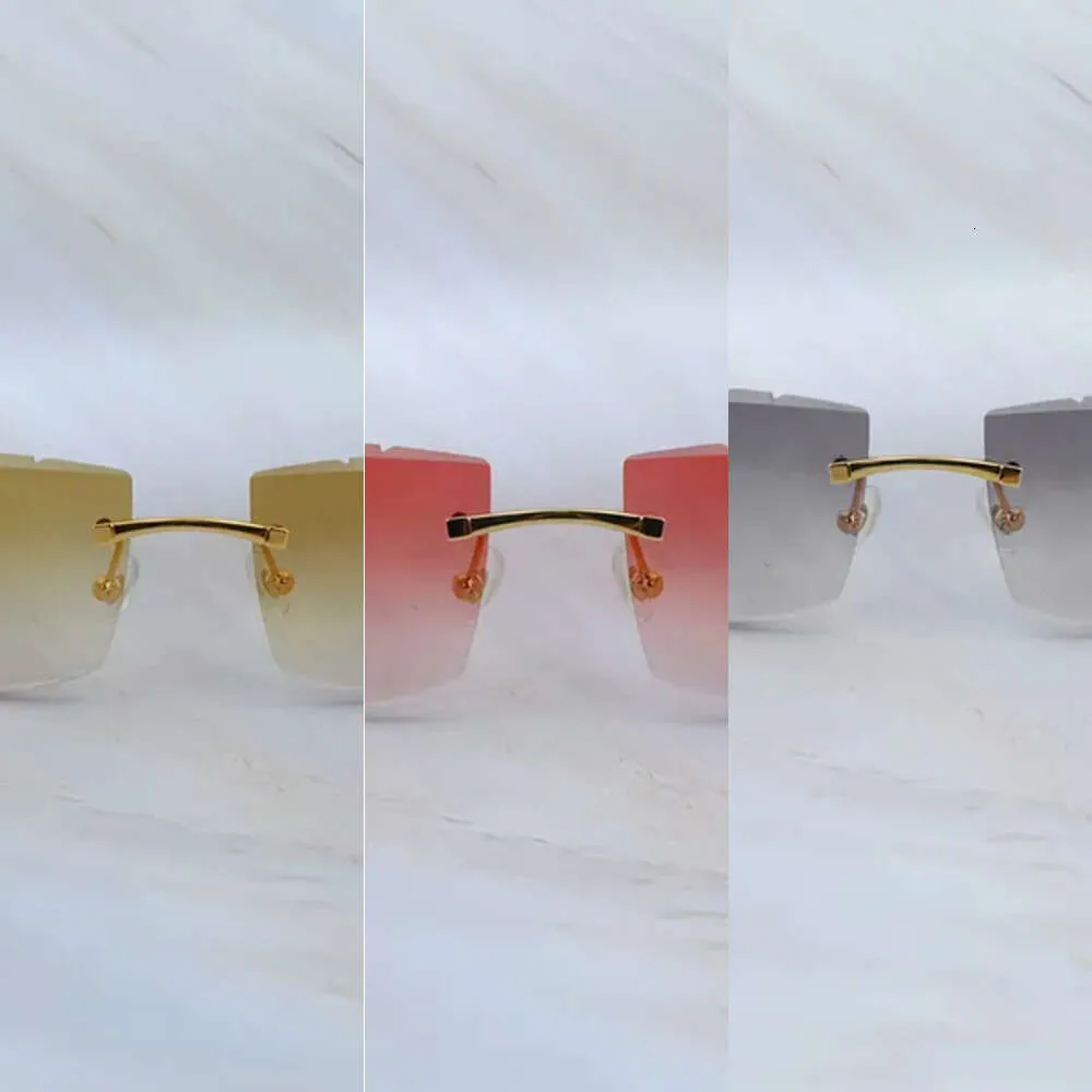 Genuine Buffalo Horn Sunglasses Carter Designer Rimless Sunglass for Men and Women New in Diamond Cut Shades Eyewear Glasses 16 93 79 22