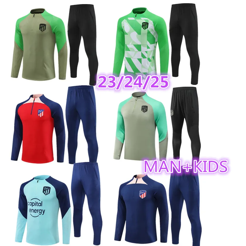 2023 2024 2025 Kids Atletico Madrids Tracksuit Soccer Training Suit Adult Kit 23 24 25 Griezmann Men Kids Football Tracksuits Sportswear Chandal Futbol Survetement