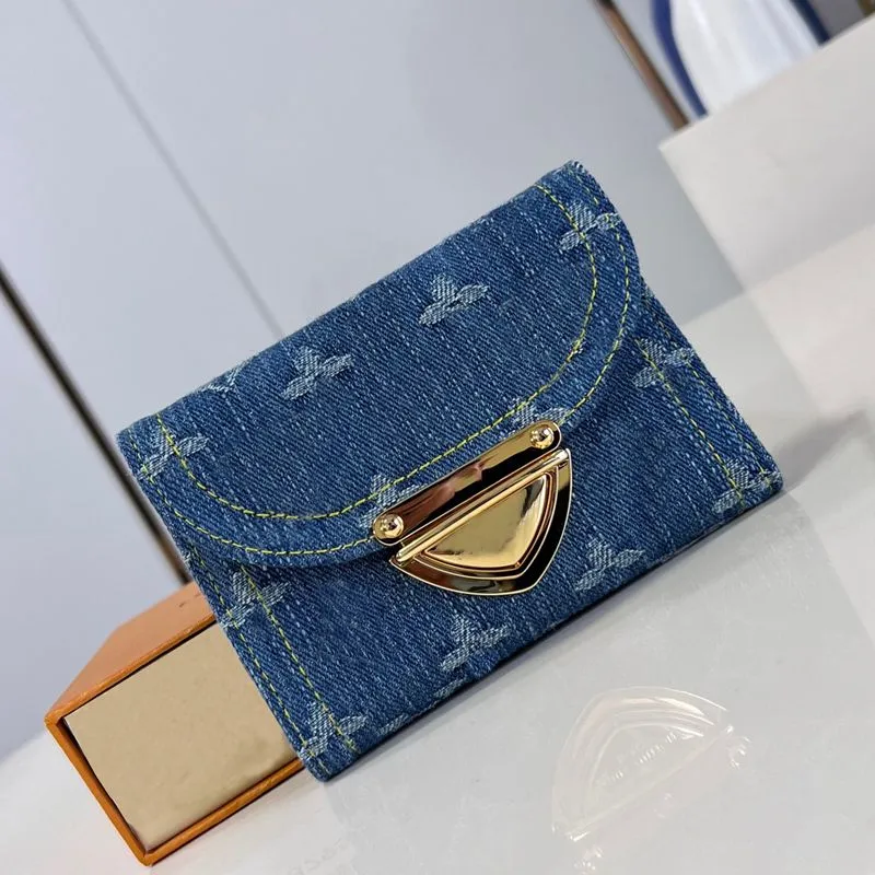 24SS Designer Denim Zippy Portafogli lunghi corti Donna Uomo Borsa portachiavi 2024 Portafoglio con cerniera blu denim Portafogli vintage Portamonete unisex Zippy