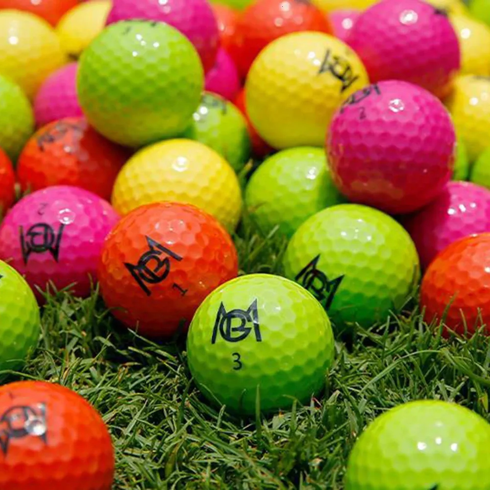 12 teile/schachtel Pgm Golfbälle Professionelle Farbe Wettbewerb Doppel Schicht Praxis Spiel Ball Visuelle Roll Richtung Geschenk Q029 240301