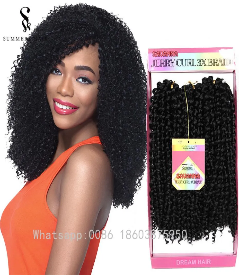 Summershair Kinky Curly Crochet Tranças 10 polegadas Curto Sintético Marlibob Extensões de Cabelo Ombre tress Deep Hairstyle7424901