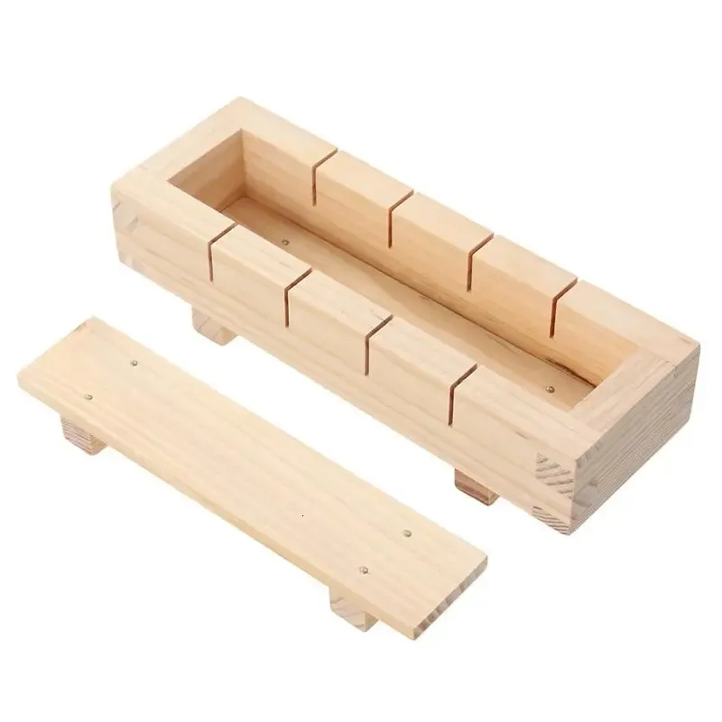 Houten Rechthoekige Sushi Press Mold Box Making Kit DIY Rijstroller Mallen Keukengereedschap 240304