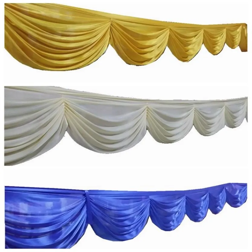 Bröllopsbakgrund Swag Ice Silk Drape Swag Decoration för evenemangsfest bröllop Bakgrundsgardin Stage Bakgrund Bröllopsdekoration209w