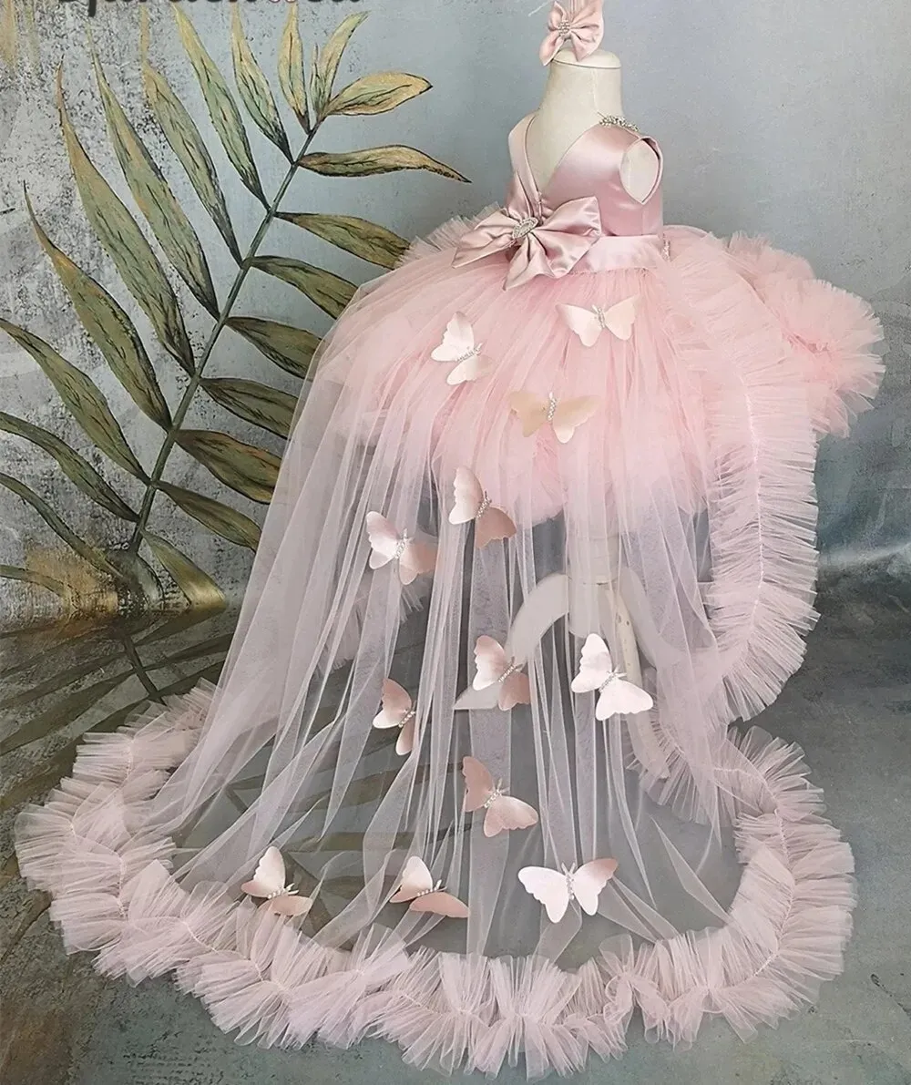 Flower girl dresses with detachable train hotsell