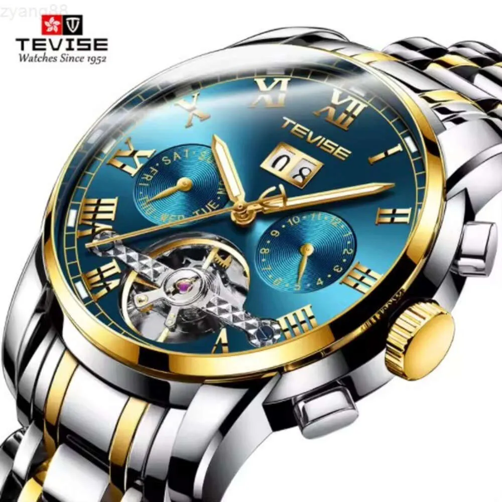 Top Brand Tevise 9005 orologio meccanico automatico impermeabile multifunzionale orologio da uomo moda orologio maschile Relogio Masculino