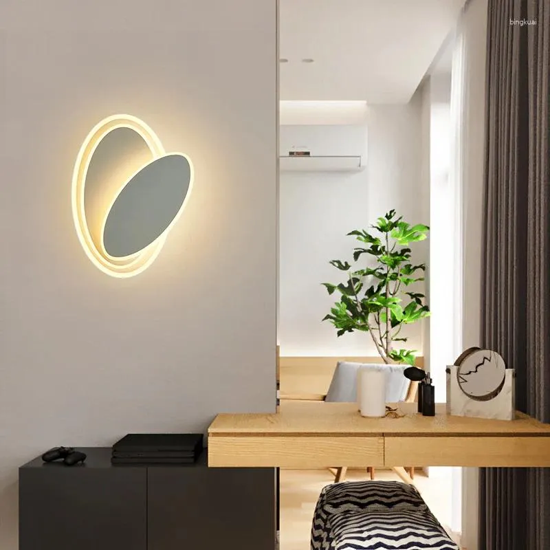 Vägglampa vardagsrum bakgrund roterbar sovrum sovrum modern minimalistisk trapphus veranda LED -lampor