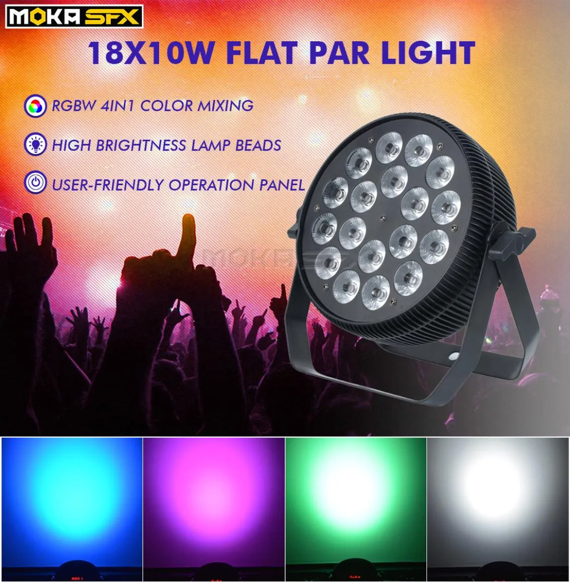 2 pcslot 1810 W LED Par lumière RGBW 4in1 Uplight pour plat Dj Par lumière scène lumières pour mariages discothèque Party7613582
