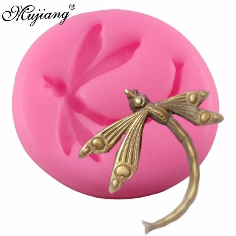 Mujiang Dragonfly Silicone Mold Fondant Cake Decorating Tools Candy Chocolate Molds 3D Craft Soap Smycken Pendant Harts Moulds1242R