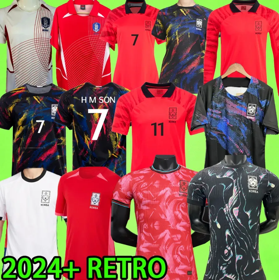 2024 Südkorea Fußballtrikots HERREN KINDER KIT FRAUEN H M SOHN Schwarz HWANG LEE 22 23 24 Fans Spielerversion 2023 Fußballtrikot 2002 RETRO Langarm Trainingsuniform888