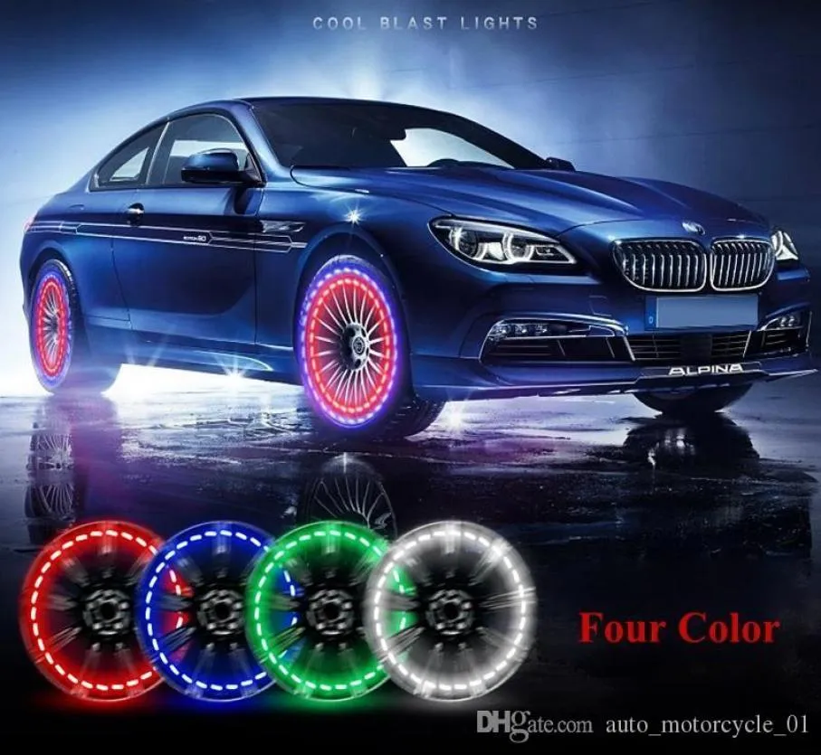 Carstyling biltillbehör Auto Wheel Hub Däck Solar Color LED DECORATIVE LÅNG SOLAR Energi Flash för alla universella bilar MMA13508710276