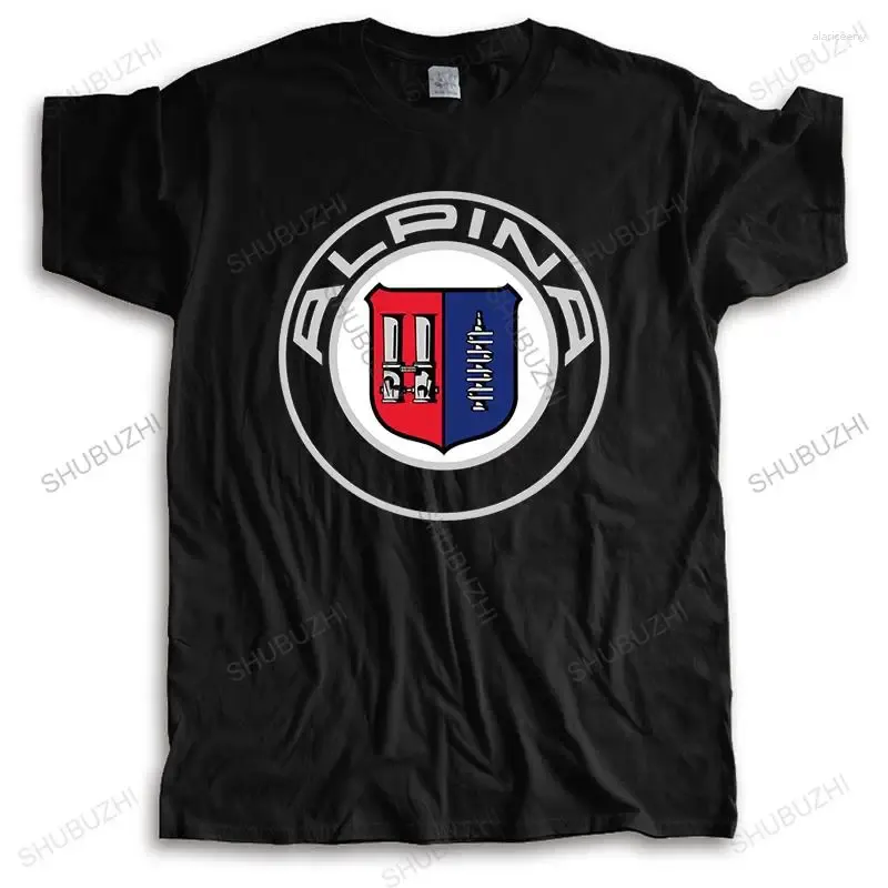 Erkekler tişörtleri homme sokak kıyafeti kısa kollu rahat komik gömlek alpina logosu siyah shubuzhi marka pamuk serin baskılı tişört damlası