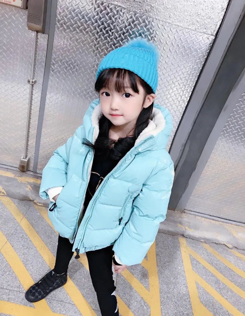 winter kids girls solid striped coat hooded children039s down jacket babies girl snow wear outwear warm coats6473215