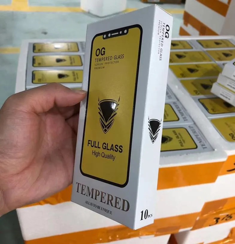 Screenprotector voor iPhone 14 Pro Max 13 Mini 12 11 XS XR X 8 7 6 Plus SE Golden Armor OG Gehard glas Volledige lijmdekking Proof4600490