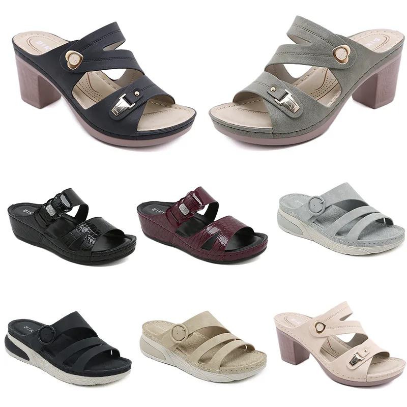 2024 scarpe da donna estive Sandali tacchi bassi Superficie in mesh Tempo libero Mamma Nero bianco rosso verde taglia grande 36-42 O20-1 GAI