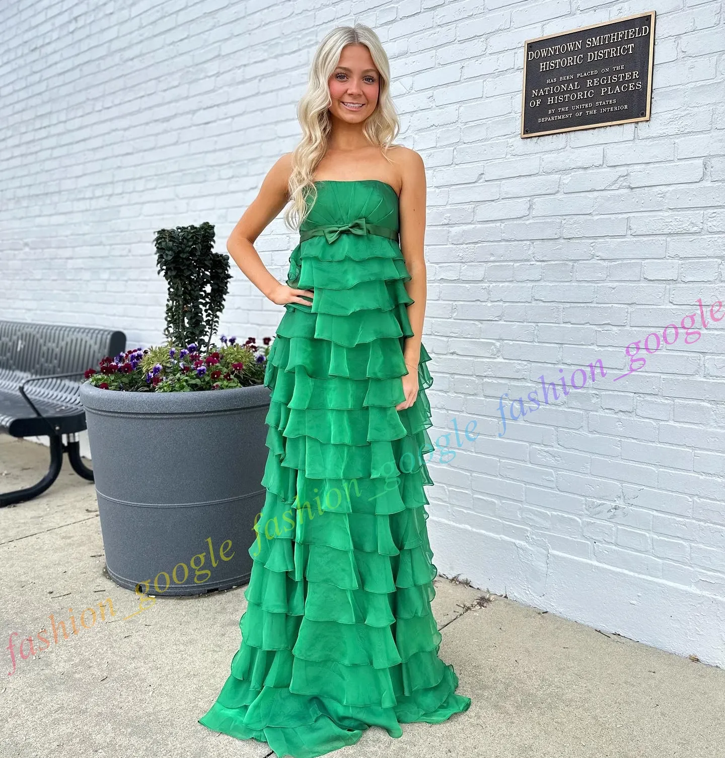 chinese dress ladies Dark Green Long Feathered Prom Dress Emerald / 8