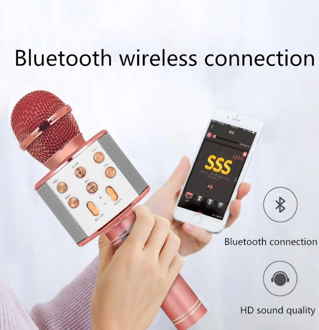 Bluetooth Wireless O Microphone Speaker Handheld Karaoke MIC USB Mini Home KTV4562578