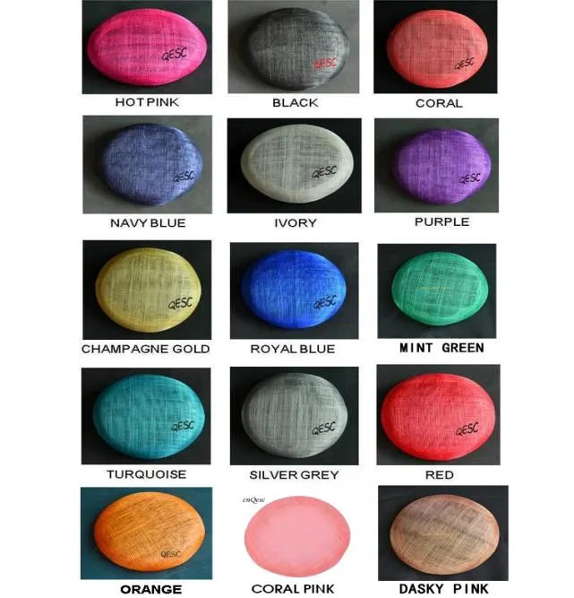 Nowa wysoka jakość 15 kolorów14cm wysokiej jakości bazowa pigułki sinamay z obrzydliwym pasmem dresowym dla fascynatora Hatkentucky Derby RAC9924677