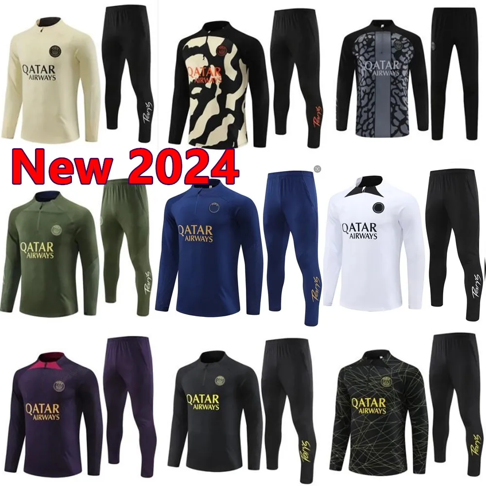 23/24 Paris Kids Tracksuits Treinamento Chandal 22 23 24 PSGes Mbappe Kit Survetement Pé Tuta Jaqueta Retro Futbol Futebol Homens e Crianças