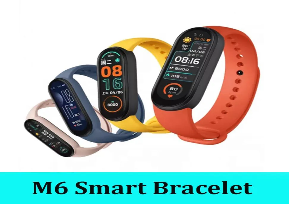 M6 Smart Armband Armband Vattentät sportband Ring påminn Sleeping Track SmartWacthes med Retail Box2959832
