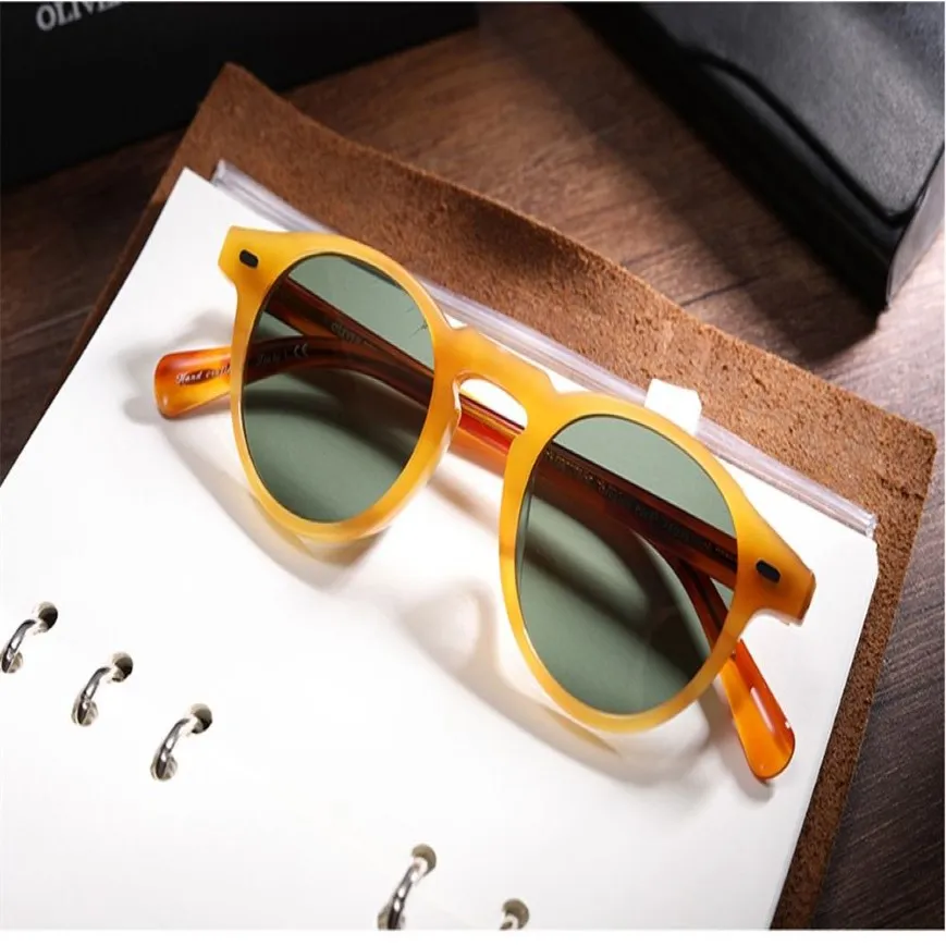 haute qualité hommes femmes lunettes de soleil célèbre marque ov5186 Gregory Peck lunettes de soleil polarisées lunettes rondes lunettes oculos de gafas2249