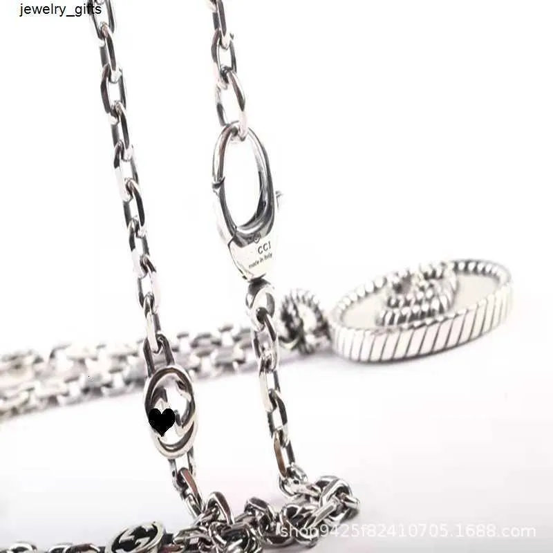 100% sterling Silver 925 Never Fade 2024 Luxury high quality fashion jewelry Silver twist disk double buckle necklace