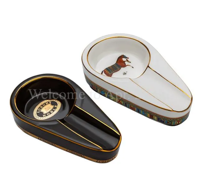 Ceramic Cigar Ashtray Cigar Astray Ceramic Painted Portable Household Cigar Ashtray Cigarette Tools ASH0166604818