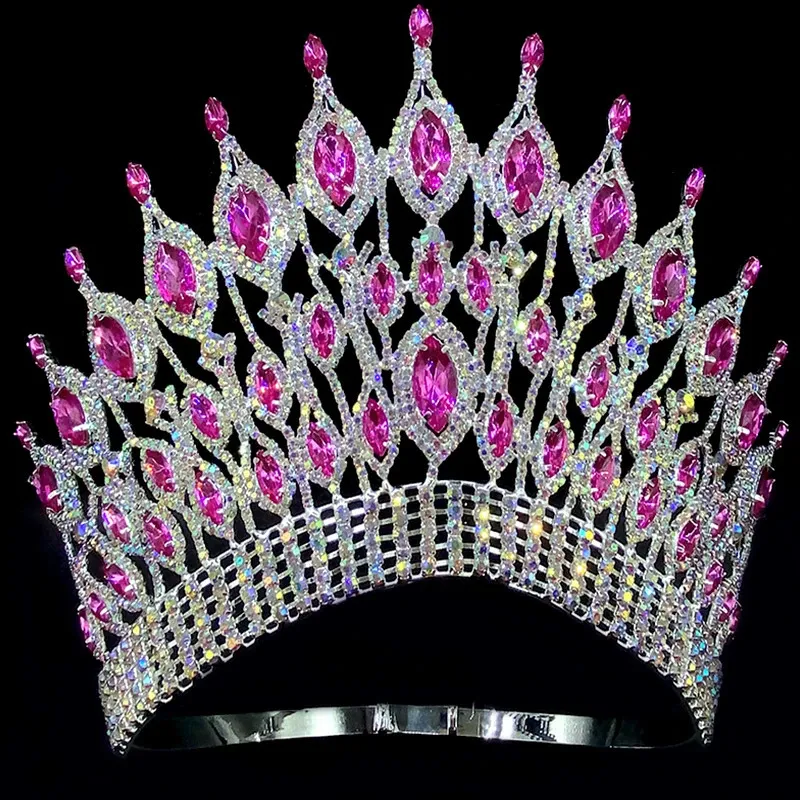 Miss Universe Wedding Crown Queen Rhinestone Tiara Party Stage Show Hair Jewelry for Pageant 240305