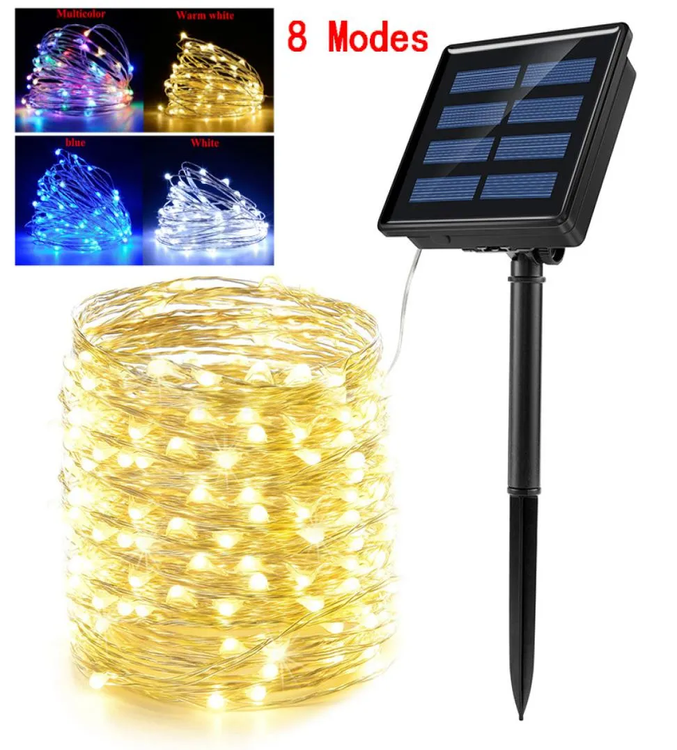 Solar LED String Lights 100200 LEDs Outdoor Waterproof Fairy Light 8 Modes Copper Wire Christmas Party Garland Garden Decoration 3184638