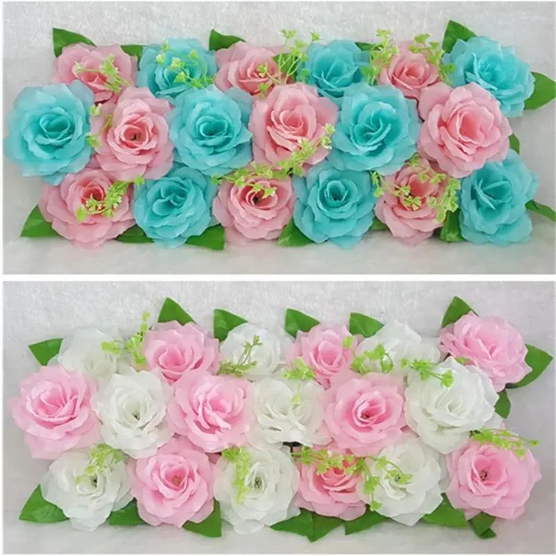 Flores decorativas de longa duração flor artificial tecido arte prática falsa rosa linha festa de casamento decoração de parede