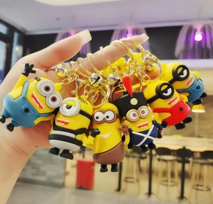 Nouveau dessin animé mignon doigt jouet mode tendance Minions cartable pendentif poupée porte-clés à la mode jouer hommes et femmes sac pendentif clé de voiture Ri7404833