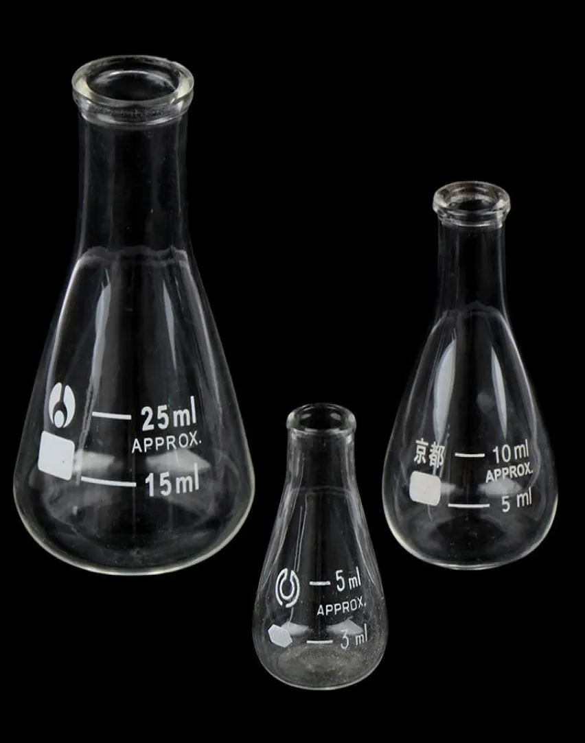 Dostawy laboratoryjne 1PCS 1025 ml szklane stożkowe Erlenmeyer Flask Borosiate3737881