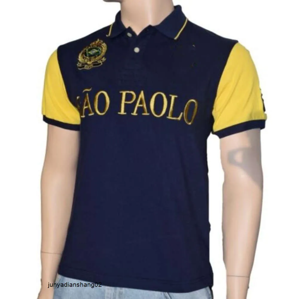 Designer masculino de manga curta cidade polo luxuoso r bordado de algodão de grandes dimensões elegante e casual