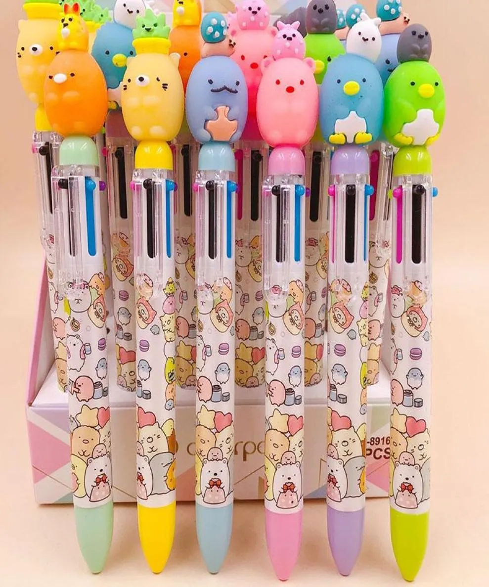 Ballpoint Penns 36 PCSLOT KAWAII SUMIKKO GURASHI PEN Söt 6 färger Bollskolekontor Skriva Supply Stationery Gift3473623