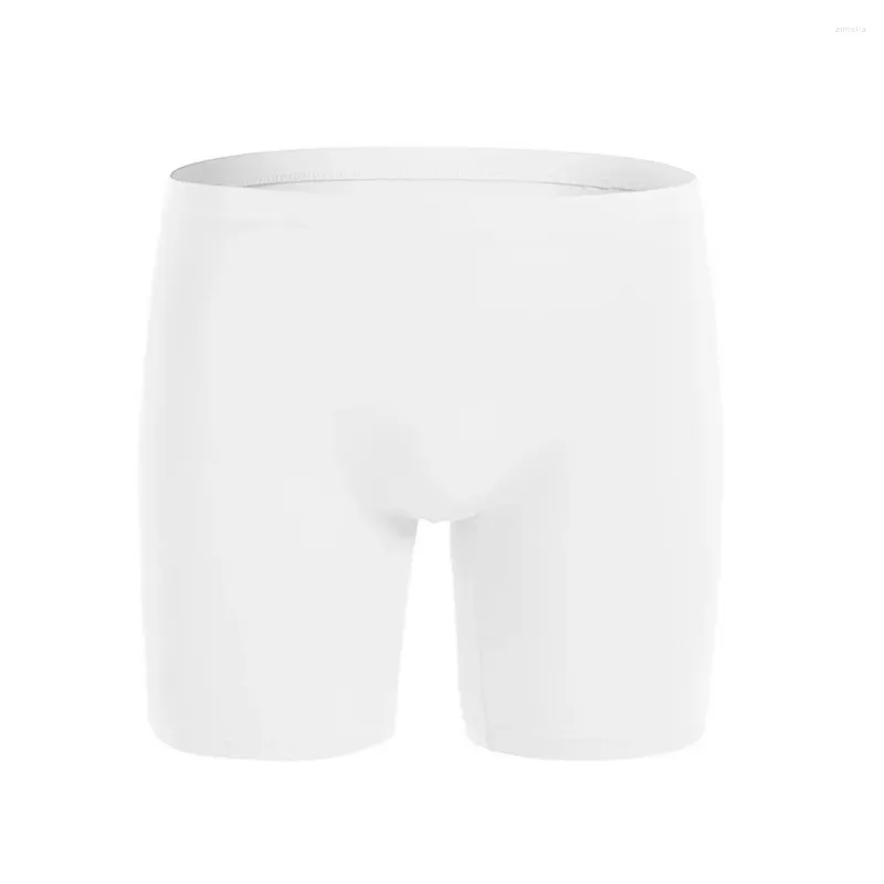 Cuecas sexy boxershorts homens seda gelo longa perna boxer briefs bolsa roupa interior shorts de natação masculino para meninos