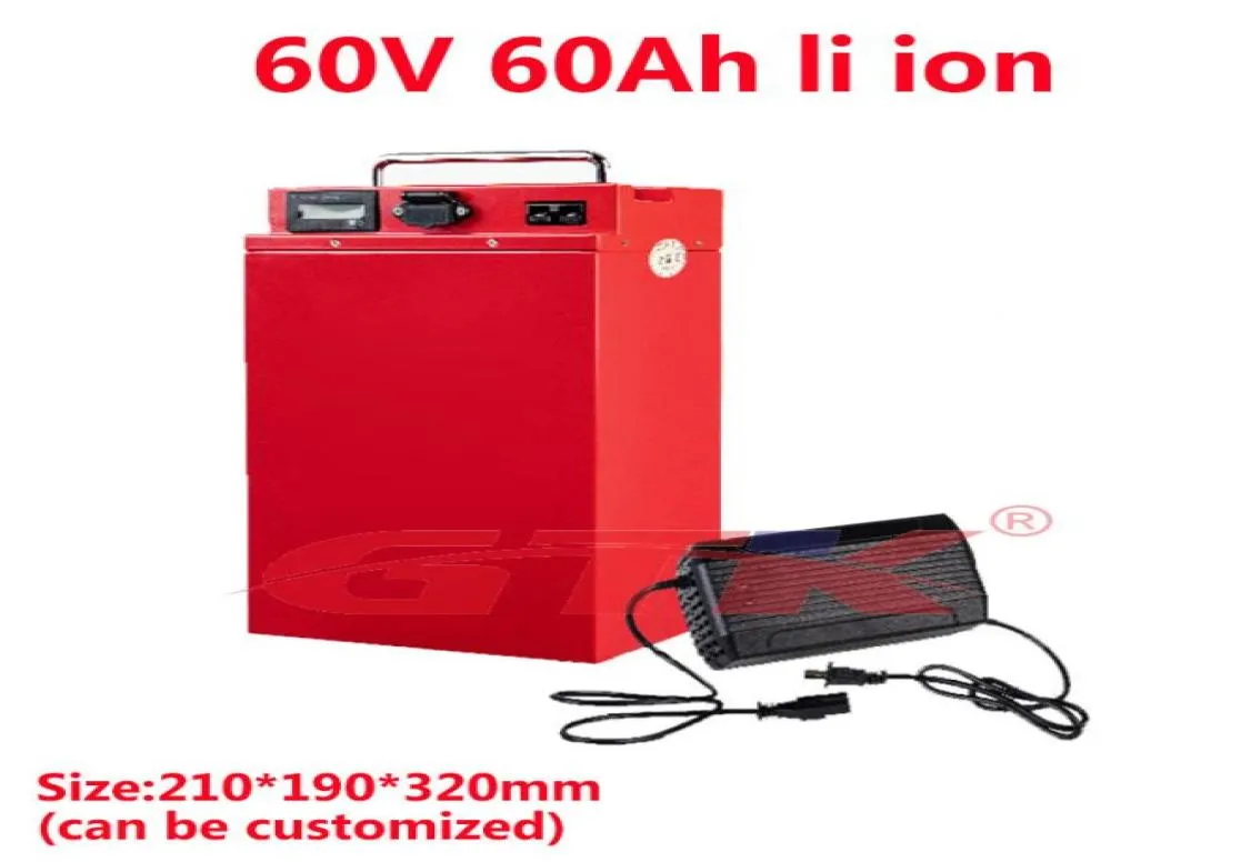 Gtk 60v 1000w 2000w 3000w 60ah bateria de íon de lítio ebike bicicleta elétrica scooter bateria de lítio carregador 10a3014883