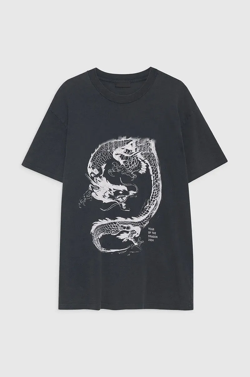 24ss Dragon Print t Shirt Stir-frying Snowflake Washing Tee Women Designer Short-sleeved T-shirt Tops Polo