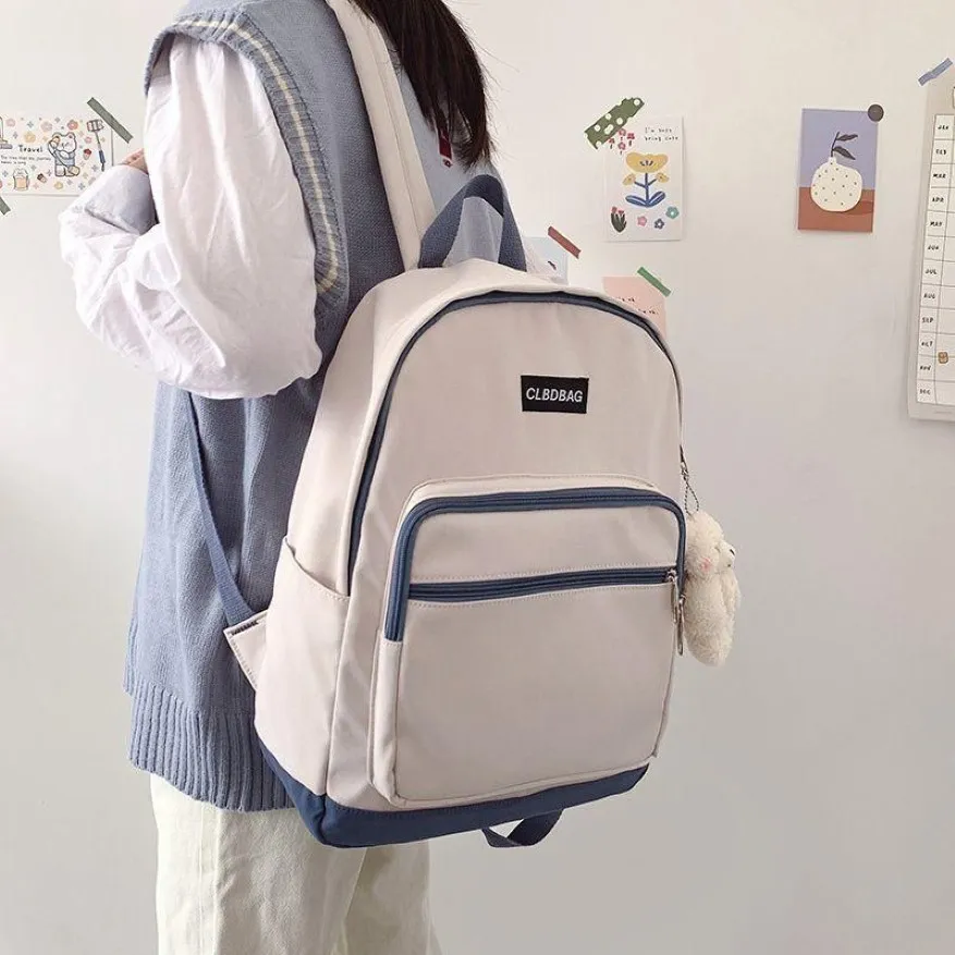 Mochila escolar para estudantes do meio, mochila escolar de nylon para mulheres adolescentes 2021298j