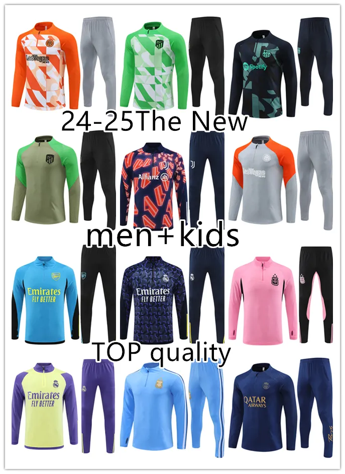 PSGES 24 25 The New Tracksuit Men Football Training Suit Tuta Maillot Jersey Jacket Kit Atleticos Madrid Men and Kid Soccer Tracksuitsジョギングレアルマドライド