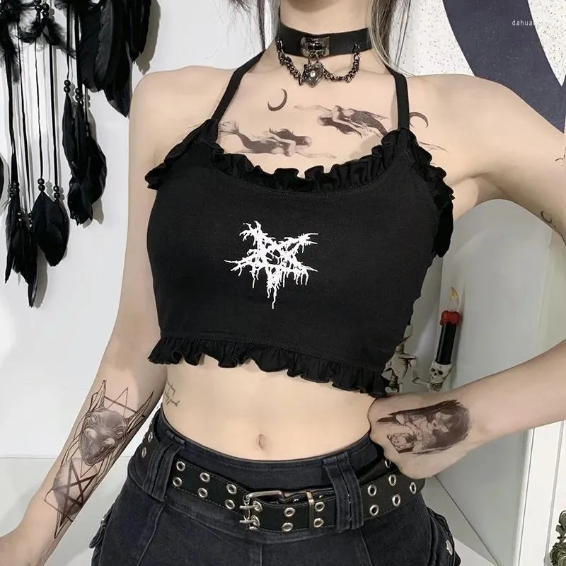 Camisetas Sin Mangas Para Mujer Camiseta Sin Mangas Camiseta Recortada Para Mujer Y Nina Ropa Gotica Gotica De Verano Ropa Sexy Sin Mangas Croptop Negro De 14 03 DHgate