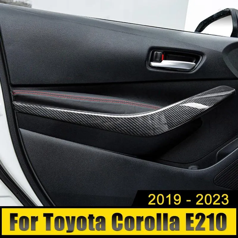 Interior Accessories For Toyota Corolla E210 2024 Hybrid ABS Carbon Car Door Handles Frame Strip Decoration Cover Trim Stickers